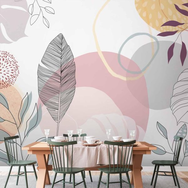 Wall Mural Wallpaper - Vegetable Line Art