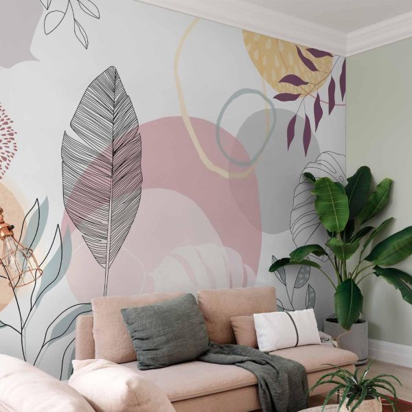 Wall Mural Wallpaper - Vegetable Line Art - Image 2