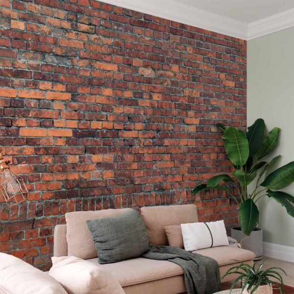 Wall Mural Wallpaper - Vintage Wall (Red Brick)