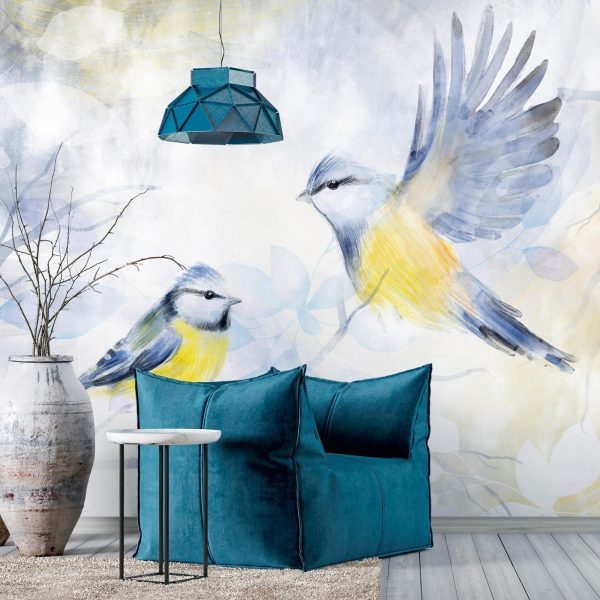 Wall Mural Wallpaper - Watercolor Tit - First Variant - Image 3