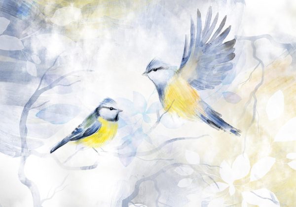 Wall Mural Wallpaper - Watercolor Tit - First Variant - Image 6