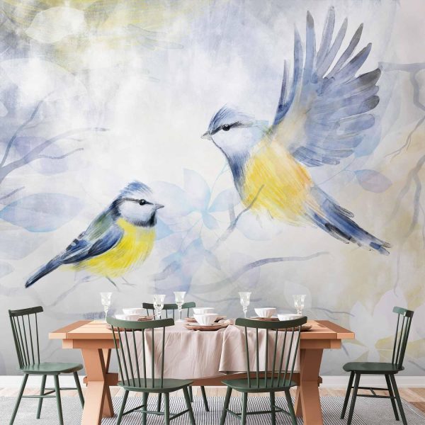 Wall Mural Wallpaper - Watercolor Tit - First Variant - Image 2