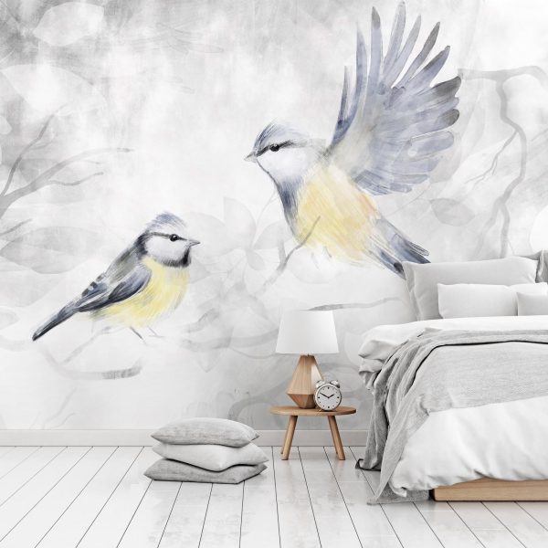 Wall Mural Wallpaper - Watercolor Tit - Second Variant - Image 3