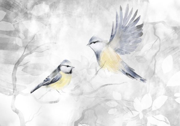 Wall Mural Wallpaper - Watercolor Tit - Second Variant - Image 5