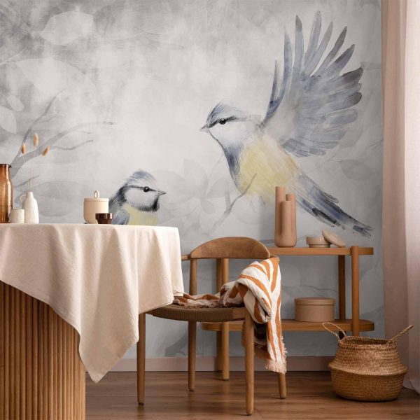 Wall Mural Wallpaper - Watercolor Tit - Second Variant - Image 2