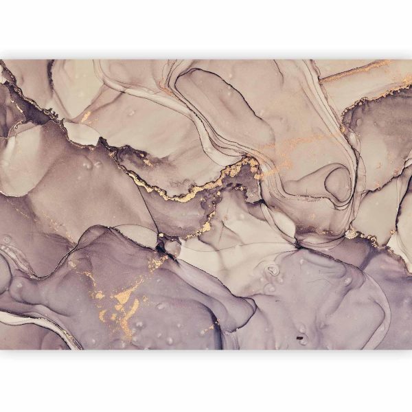 Wall Mural Wallpaper - Watercolour Abstraction - Powder Pink Marble With Gold Accents - Image 5