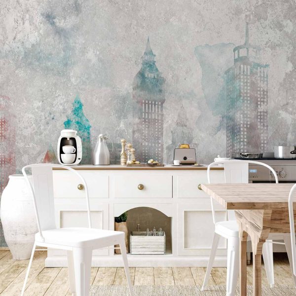 Wall Mural Wallpaper - Watercolour City - Image 2