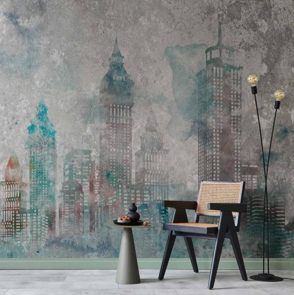 Wall Mural - Watercolour City