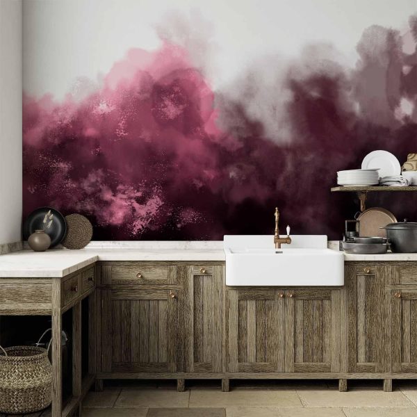 Wall Mural Wallpaper - Watercolour Variation - Red - Image 2