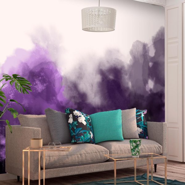 Wall Mural Wallpaper - Watercolour Variation - Violet - Image 3