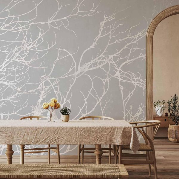 Wall Mural Wallpaper - White Trees - Image 2