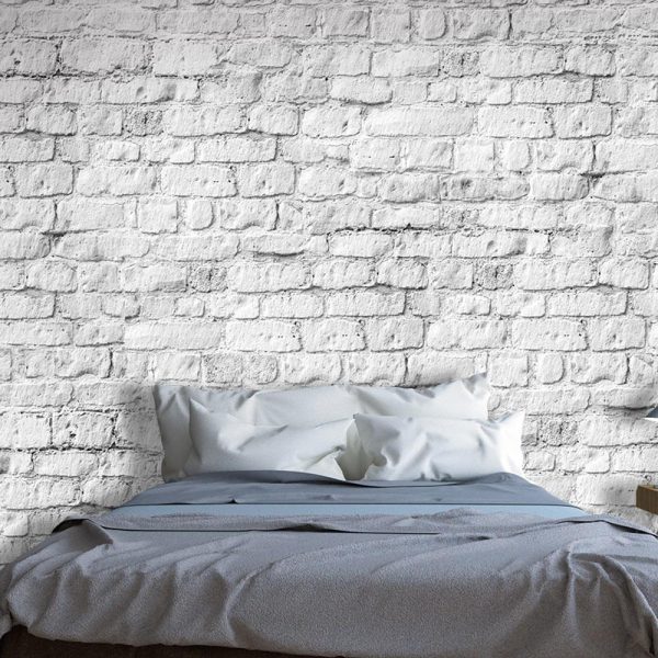 Wall Mural Wallpaper - White brick - Image 3