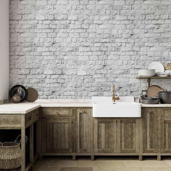 Wall Mural - White brick