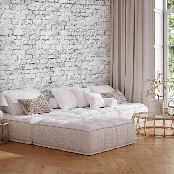 Wall Mural Wallpaper - White brick