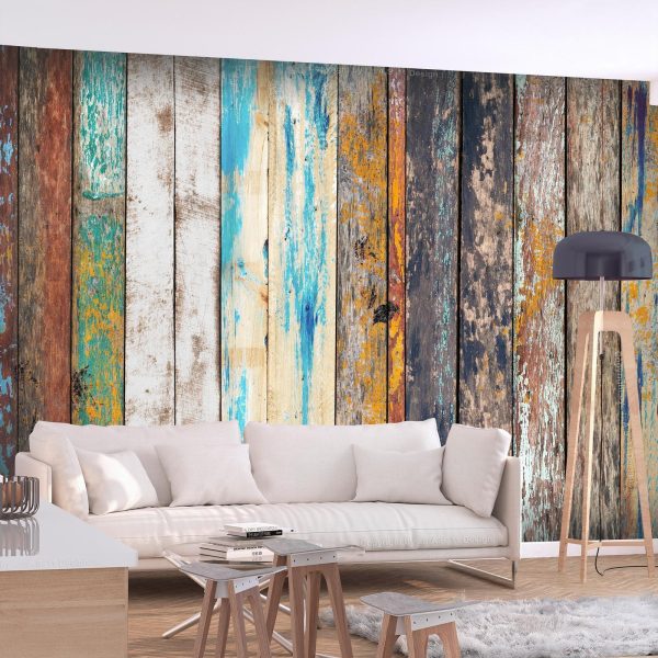 Wall Mural Wallpaper - Wooden Rainbow - Image 3
