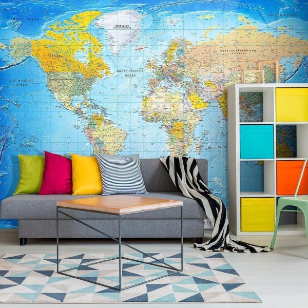 Wall Mural Wallpaper - World Classic Map - Image 3