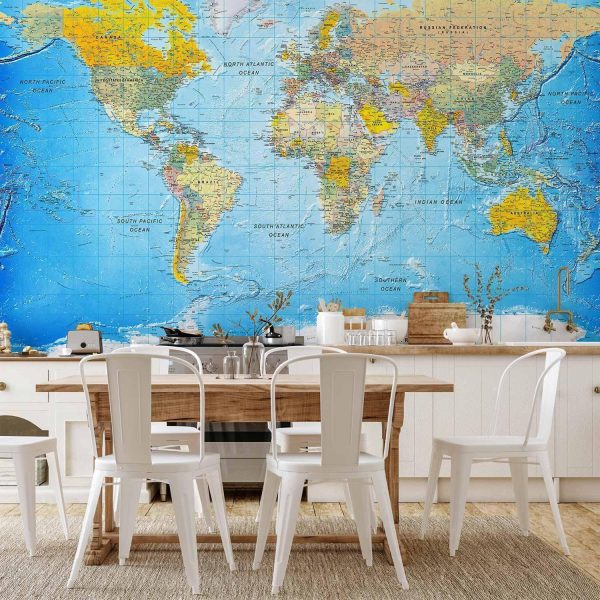 Wall Mural Wallpaper - World Classic Map - Image 2