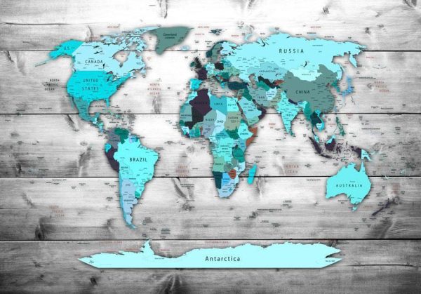 Wall Mural - World Map: Blue Continents