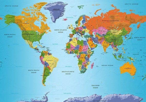 Wall Mural - World Map: Colourful Geography