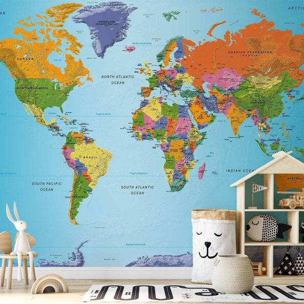 Wall Mural - World Map: Colourful Geography