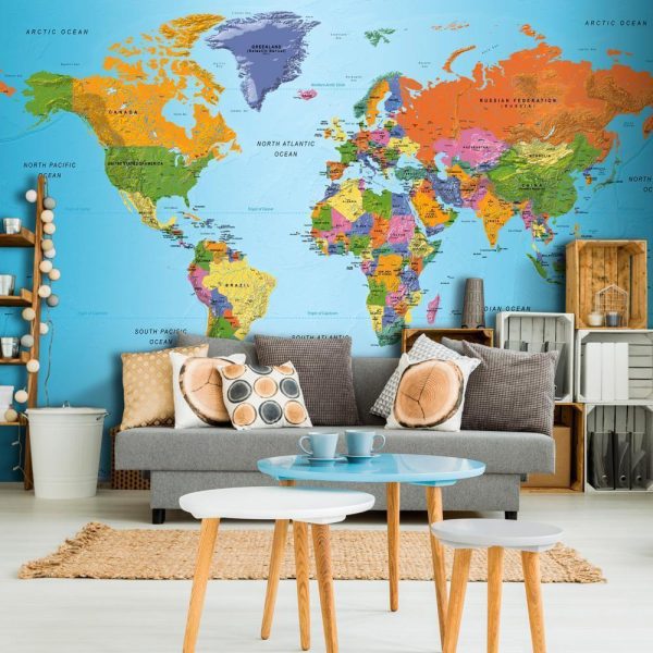 Wall Mural - World Map: Colourful Geography