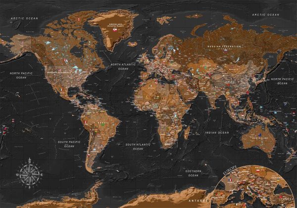 Wall Mural - World: Stylish Map