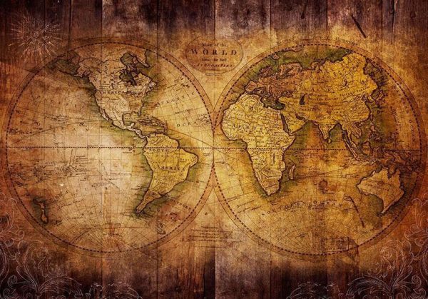 Wall Mural - World on old map