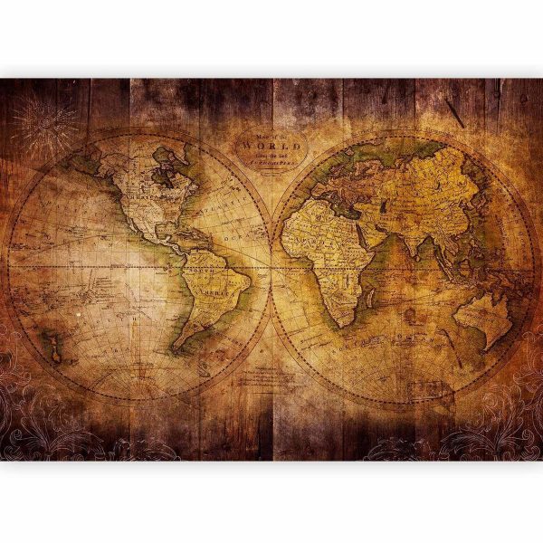 Wall Mural - World on old map