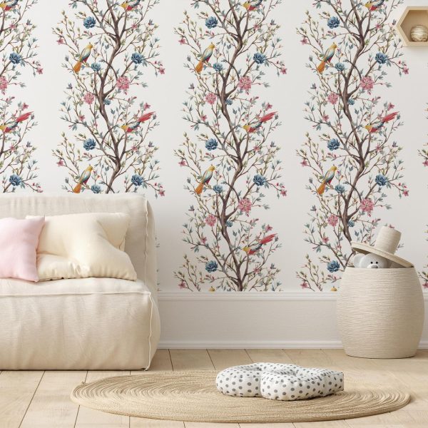 Wallpaper - Birds on a Flowering Twig - Image 2