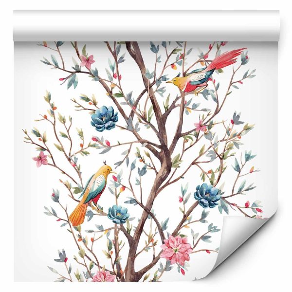 Wallpaper - Birds on a Flowering Twig - Image 3