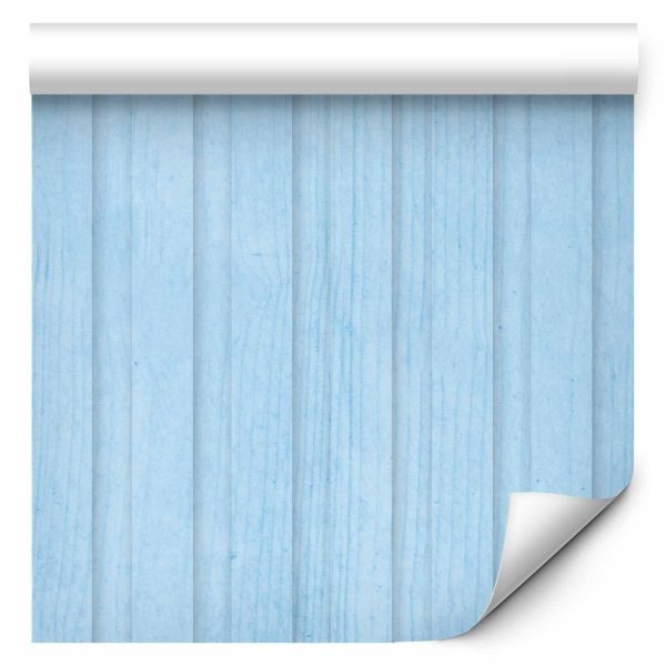 Wallpaper - Blue Panels - Wooden planks in a pastel blue shade - Image 2