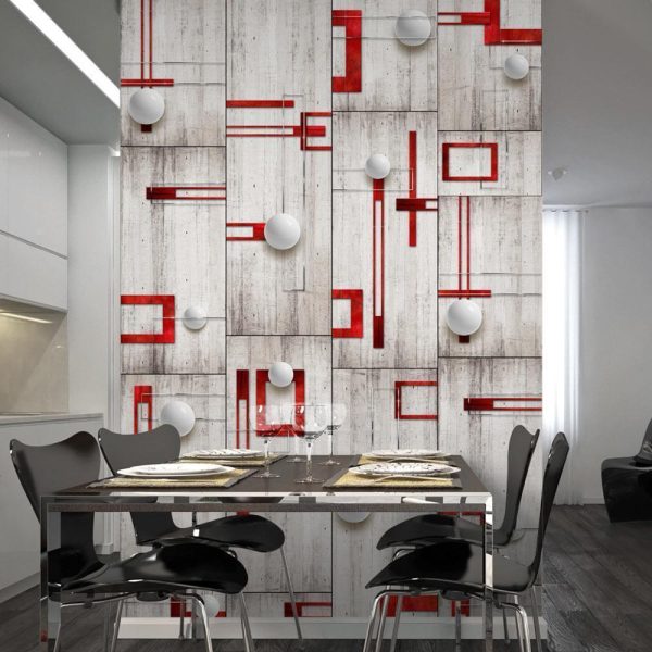 Wallpaper - Concrete red frames and white knobs - Image 2