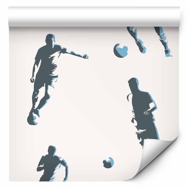 Wallpaper - Football Characters - Action and movement in silhouettes on a light background - Image 2