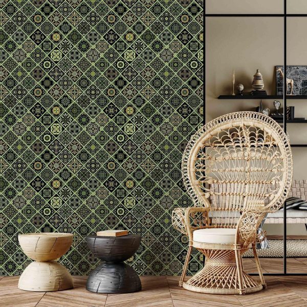 Wallpaper - Olive Mosaic - Image 2