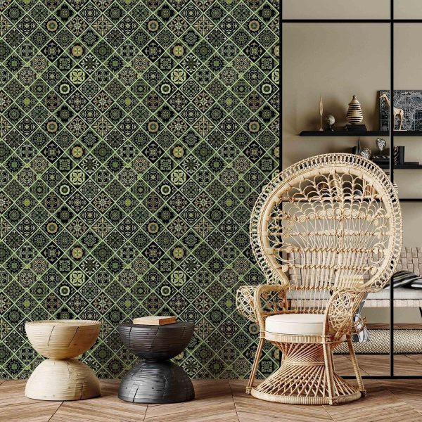 Wallpaper - Olive Mosaic