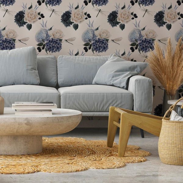 Wallpaper - Roses and Hydrangeas