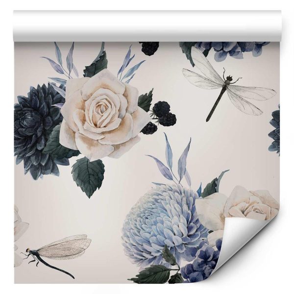 Wallpaper - Roses and Hydrangeas