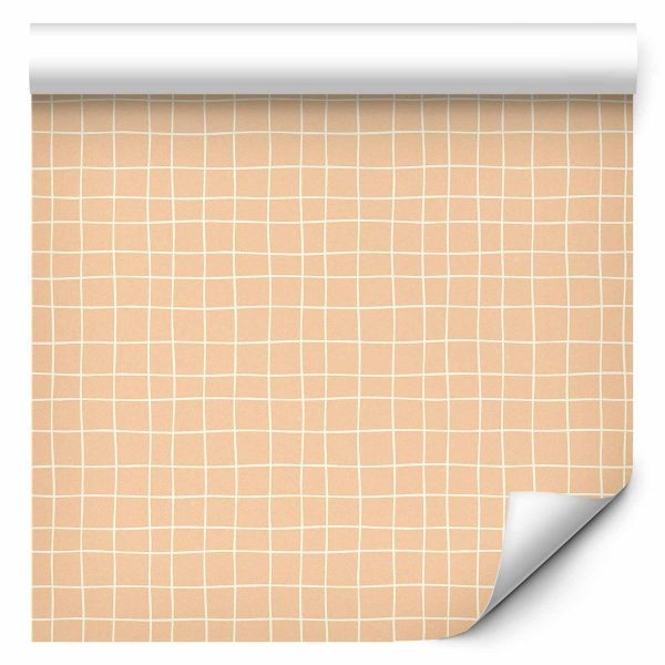 Wallpaper - Waving Lines - Creamy Grid on a Noisy Pastel Background