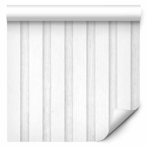 Wallpaper - Wooden Texture - Symmetrical vertical lines on a white background - Image 2